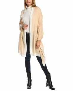 Cheapest 🌟 Hannah Rose Contrast Border Cashmere Travel Wrap 👩 Women Scarves & Wraps 💯