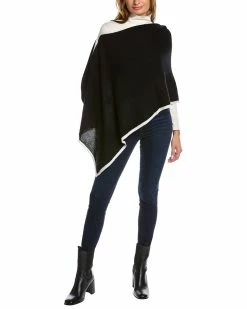 Cheap 🥰 Hannah Rose Contrast Trim Cashmere Topper 👩 Women Scarves & Wraps ✔️