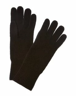 Discount 😍 Hannah Rose Herringbone Trim Cashmere Gloves 👩 Women ⌛