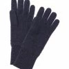 Promo 😉 Hannah Rose Herringbone Trim Cashmere Gloves 👩 Women 👏