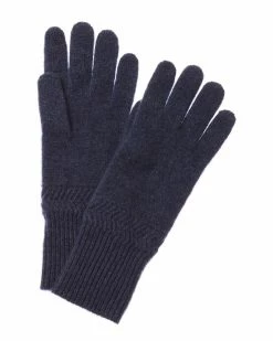 Promo 😉 Hannah Rose Herringbone Trim Cashmere Gloves 👩 Women 👏
