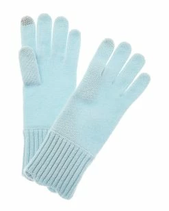 New 🔥 Hannah Rose Scallop Trim Cashmere Gloves 👩 Women ⭐