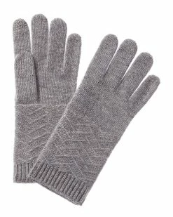 Discount 💯 Hannah Rose Ski Slope Stitch Cuff Cashmere Gloves 👩 Women 🧨