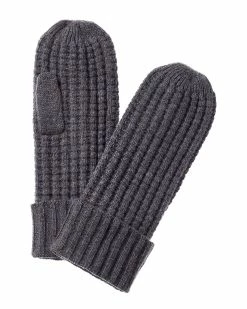 Deals 🎉 Hannah Rose Waffle Stitch Wool Mittens 👩 Women Gloves 🎉