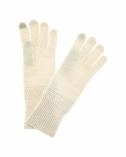 Flash Sale ⌛ Hannah Rose Herringbone Trim Cashmere Gloves 👩 Women 🧨