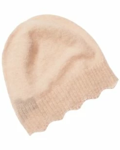 New 😍 Hannah Rose Scallop Trim Cashmere Hat 👩 Women Hats 😍