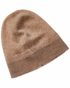 Deals ❤️ Hannah Rose Herringbone Trim Slouchy Cashmere Hat 👩 Women Hats 😀