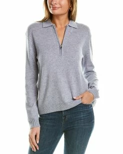 Buy 👏 Hannah Rose 1/4-Zip Wool & Cashmere-Blend Sweater 👩 Women Sweaters & Knits ❤️