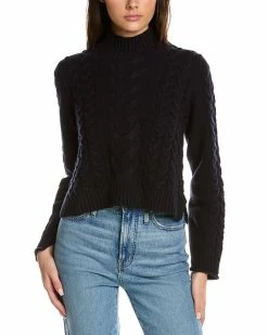 Budget 🔔 Hannah Rose Ella Crop Cable Wool & Cashmere-Blend Sweater 👩 Women Sweaters & Knits 😉