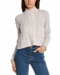 Buy 🔔 Hannah Rose Ella Crop Cable Wool & Cashmere-Blend Sweater 👩 Women Sweaters & Knits 🎉