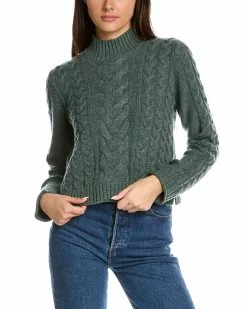 Outlet 🧨 Hannah Rose Ella Crop Cable Wool & Cashmere-Blend Sweater 👩 Women Sweaters & Knits 🔔