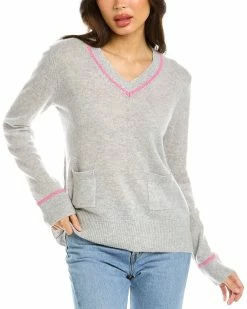 Buy ❤️ Hannah Rose Birdseye Trim Cashmere Sweater 👩 Women Sweaters & Knits 👍