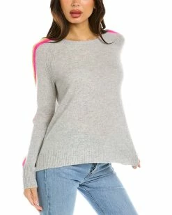 New ✔️ Hannah Rose Bright Stripe Cashmere Sweater 👩 Women Sweaters & Knits 🔔