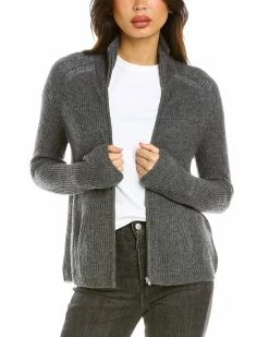 Cheapest 🎁 Hannah Rose Ella Zip Shaker Wool & Cashmere-Blend Jacket 👩 Women Sweaters & Knits 🔔