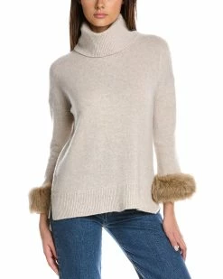 Top 10 😍 Hannah Rose Quebec Cuff Turtleneck Cashmere Sweater 👩 Women Sweaters & Knits 😉