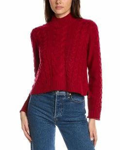 Best Sale 🤩 Hannah Rose Ella Crop Cable Wool & Cashmere-Blend Sweater 👩 Women Sweaters & Knits 🎉