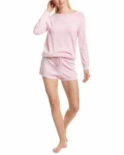 Top 10 🔥 Hannah Rose 2pc Cashmere-Blend Top & Shorts Set 👩 Women Activewear & Loungewear 🛒 -Hannah Rose shop 1412906290 RLLZ pink 1